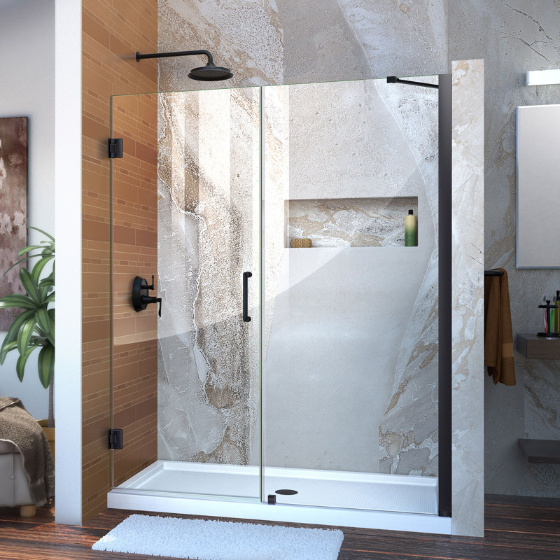 DreamLine Unidoor 54" W x 72" H Hinged Frameless Shower Door with
